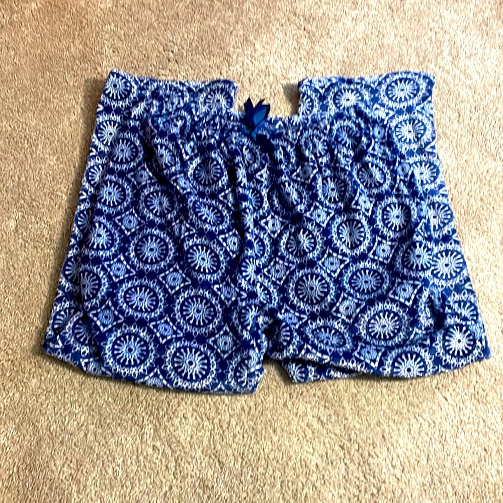 New Mayfair blue and white velvet soft pj stretchy pants XL